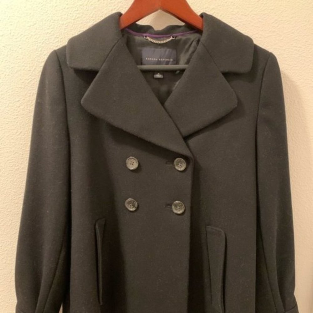 Banana Republic Women Pea Coat Wool Blend- Size M